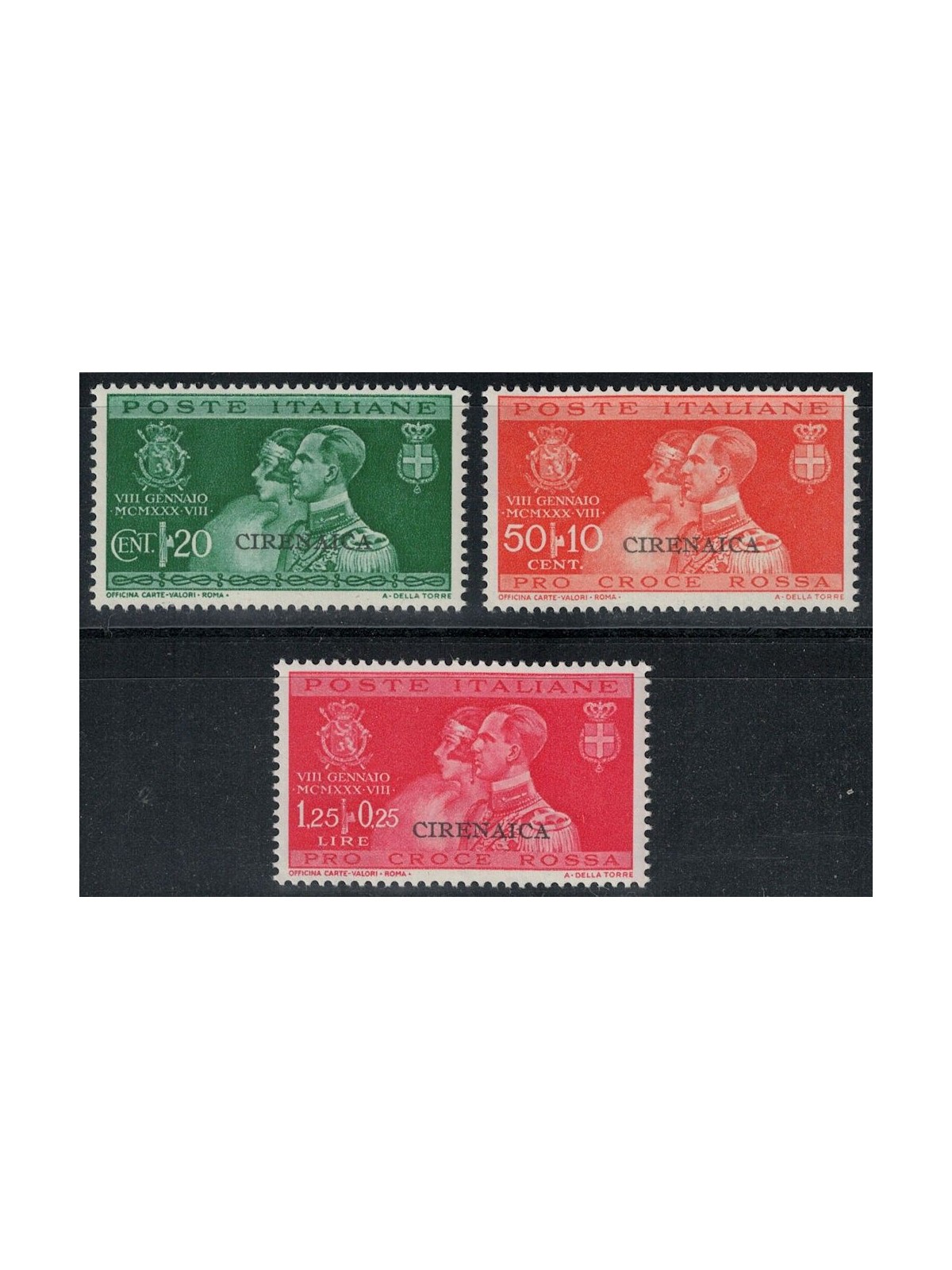 CIRENAICA 1930 Wedding of Prince Umberto 3v MNH**