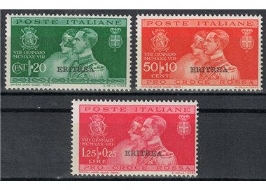 ERITREA 1930 Wedding of Prince Umberto 3v MNH**