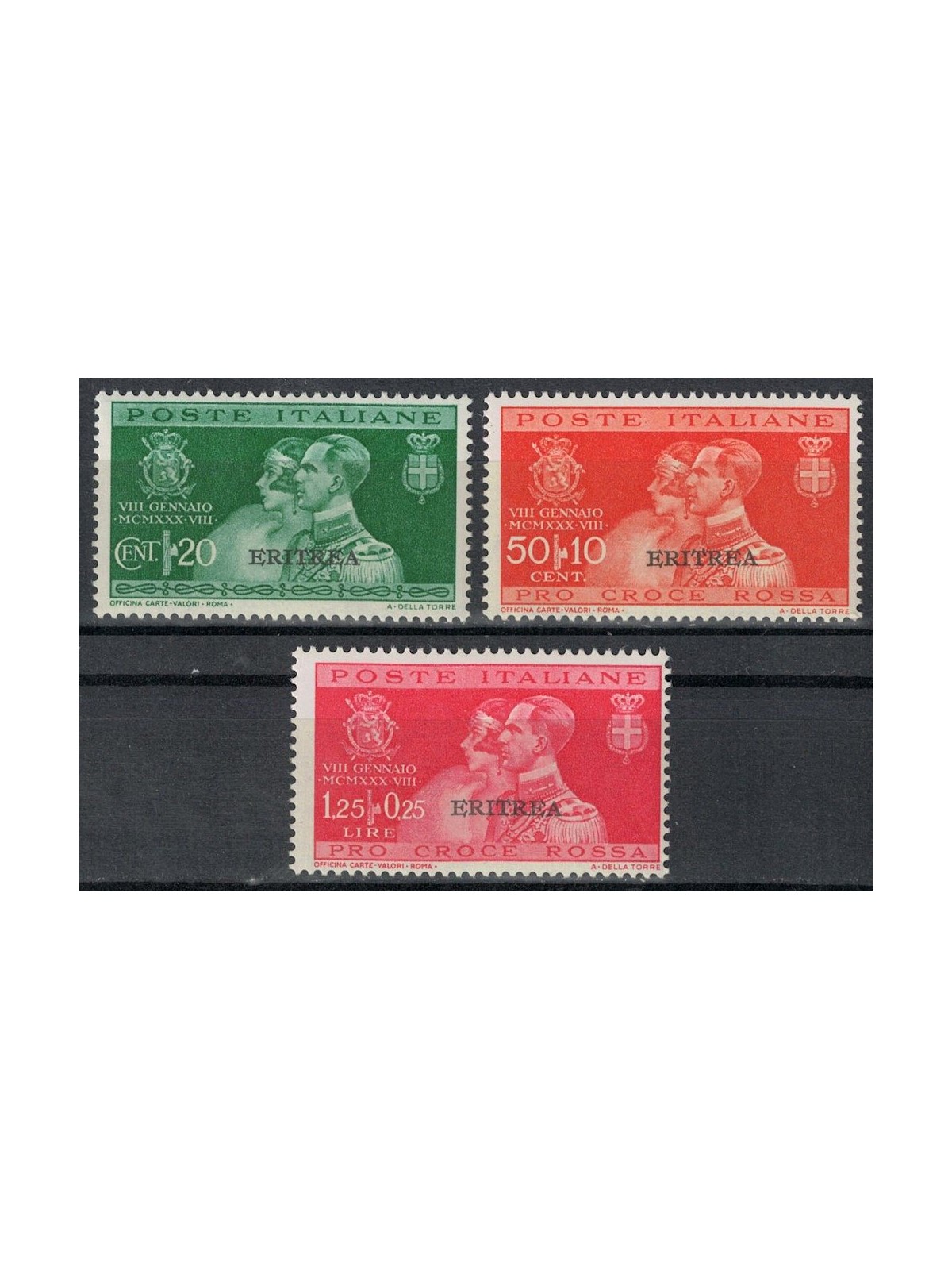 ERITREA 1930 Nozze del principe Umberto 3v MNH**