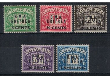 ERITREA (OCC. INGLESE) 1948 Segnatasse, soprastampati B.M.A. 5v MH*