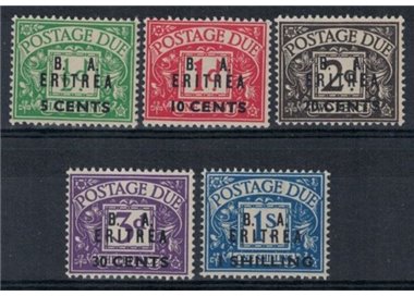 ERITREA (OCC. INGLESE) 1950 Segnatasse, soprastampati B.A. 5v MNH**