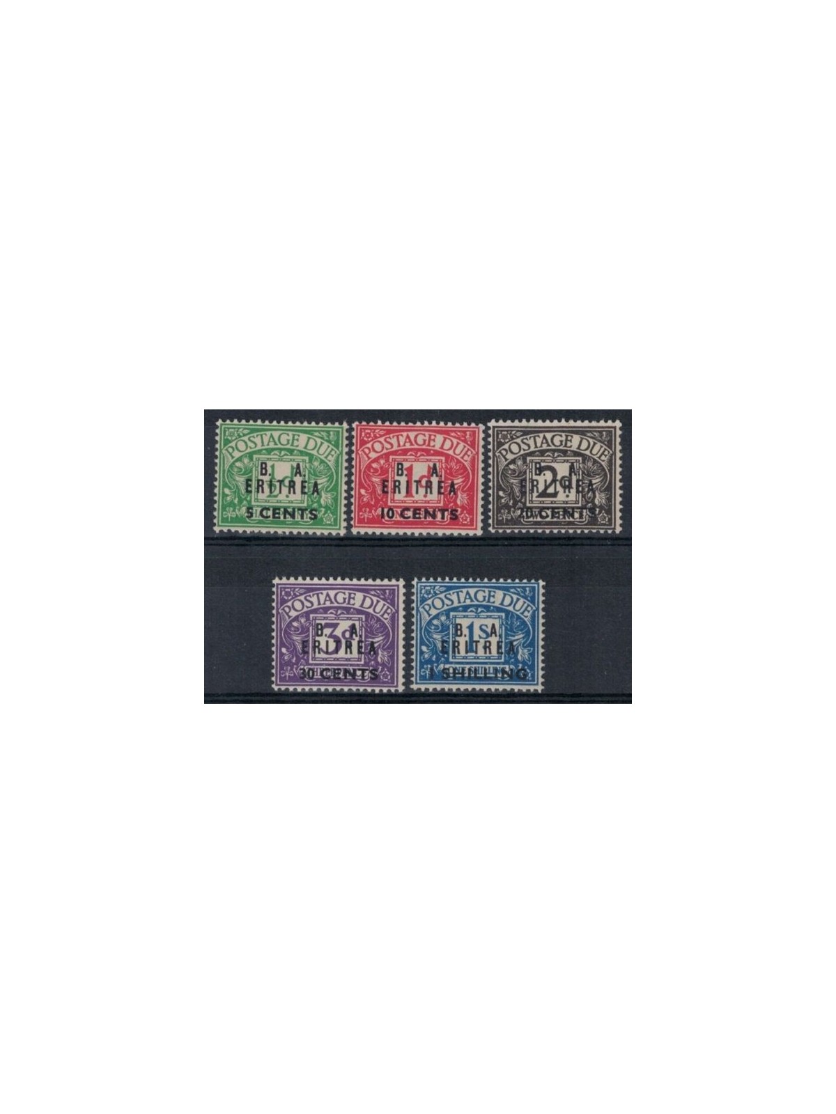 ERITREA (OCC. INGLESE) 1950 Segnatasse, soprastampati B.A. 5v MNH**