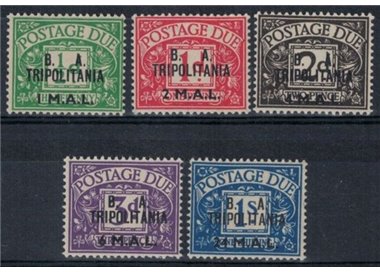 TRIPOLITANIA (BRITISH OCCUPATION) 1950 Overprinted tax stamps B. A. 5v MNH**