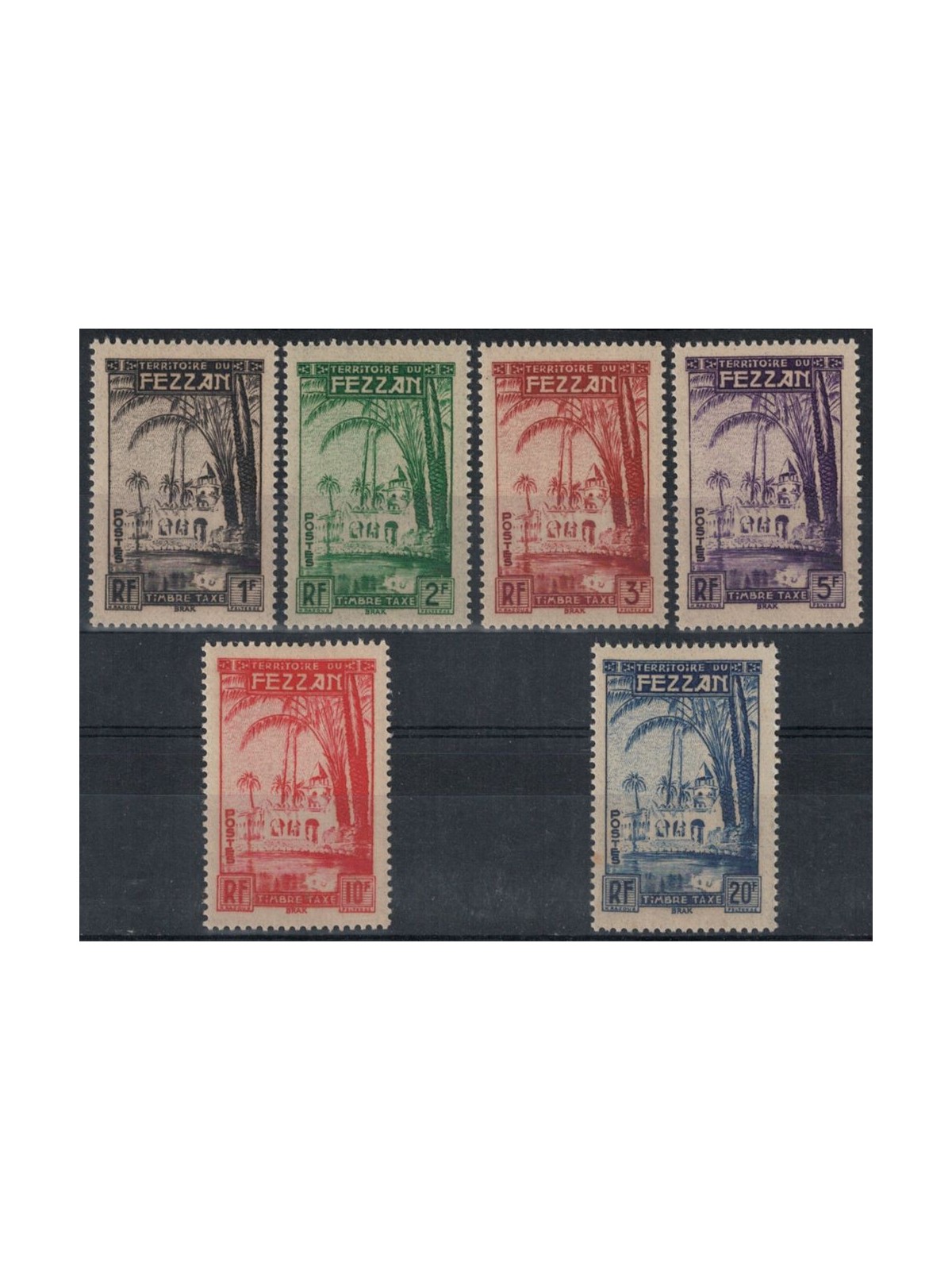 FEZZAN (FRENCH OCCUPATION) 1950 Tax stamps 6v MNH**