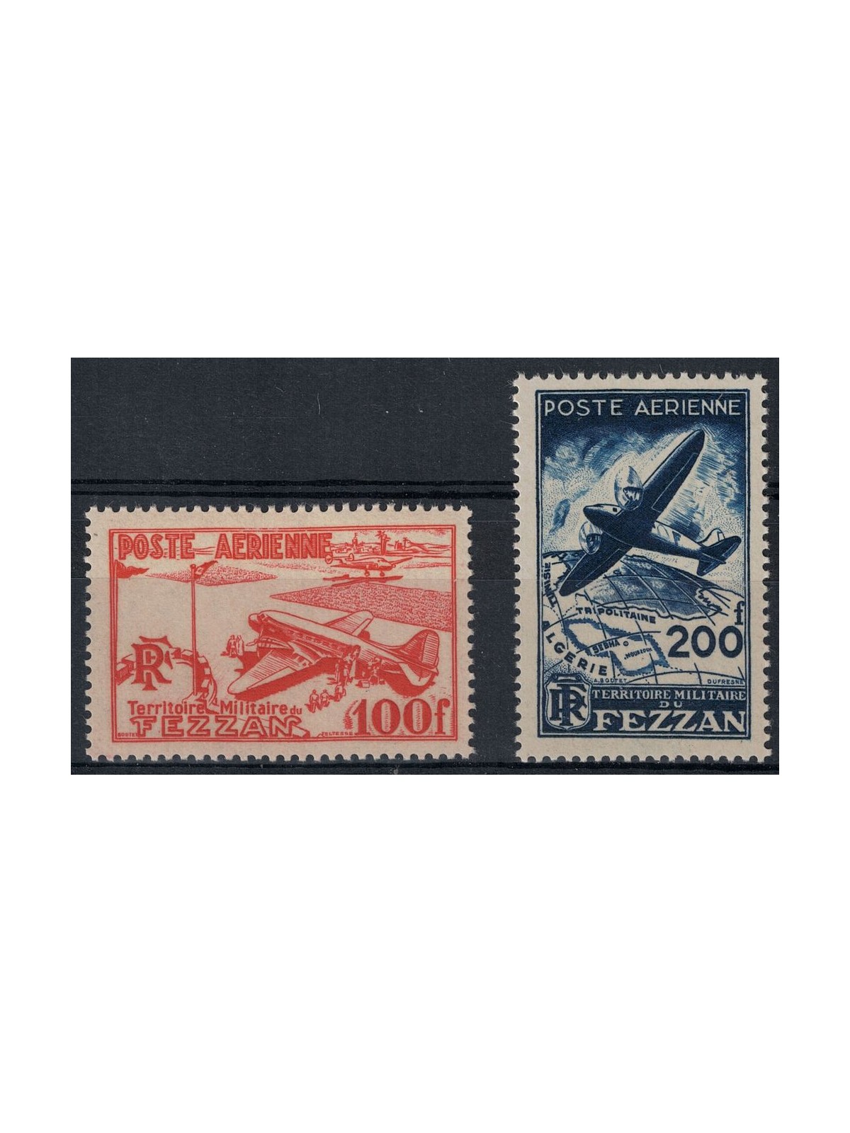 FEZZAN (OCC. FRANCESE) 1948 Posta Aerea 2v MNH**