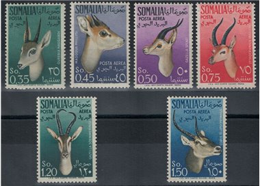 SOMALIA AFIS 1955 Airmail, animals 6v MNH**