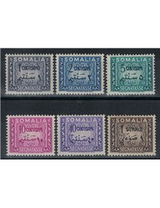 SOMALIA AFIS 1950 Segnatasse 6v MH*