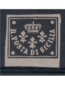 KINGDOM OF SICILY 1858 ‘Saggi Barone’ black MH* ©