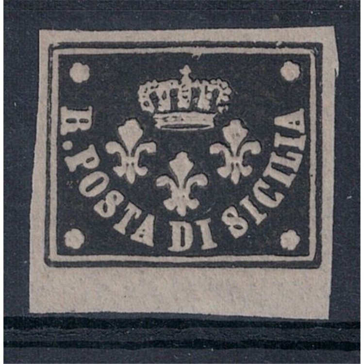 REGNO DI SICILIA 1858 Saggi Barone nero MH* ©