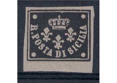REGNO DI SICILIA 1858 Saggi Barone nero MH* ©