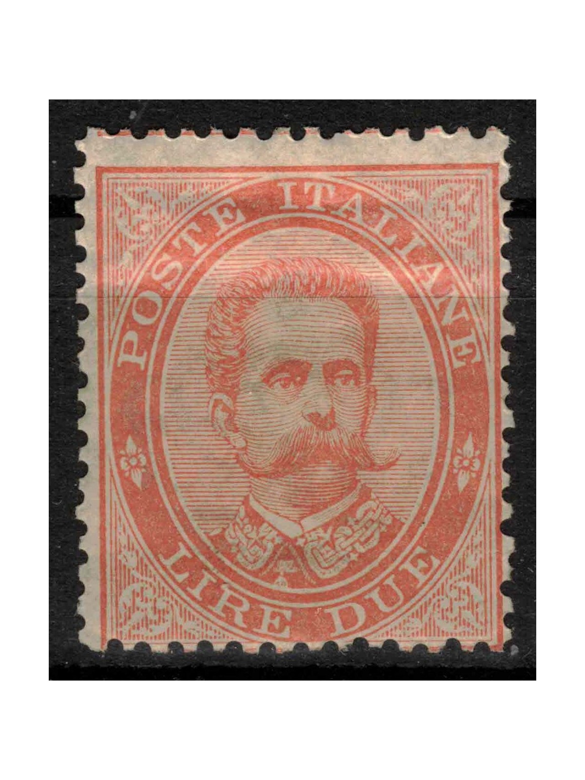 ITALIA REGNO 1879 Umberto I £2 vermiglio MH*