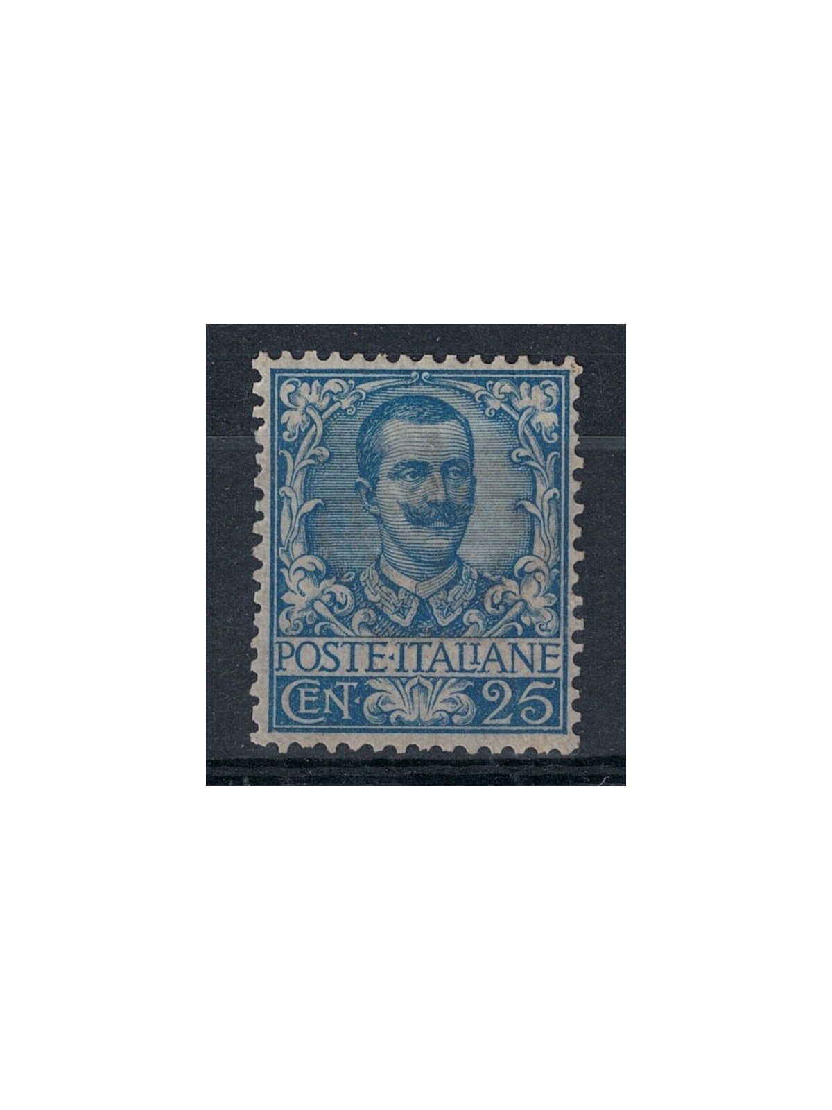 ITALY KINGDOM 1901 Floral 25c blue MH* © (Luxury)