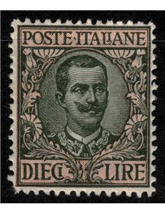 ITALY KINGDOM 1910 Floral £10 olive and pink MH*