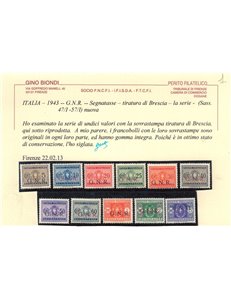 ITALIA RSI 1943 Segnatasse GNR (Brescia) 11v MNH** ©