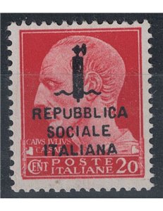 ITALY RSI 1944 Imperial 20c carmine pink MH* ©