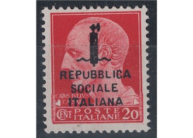 ITALY RSI 1944 Imperial 20c carmine pink MH* ©