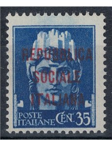 ITALY RSI 1944 Trial 35c Imperial (overprint in red) MH*
