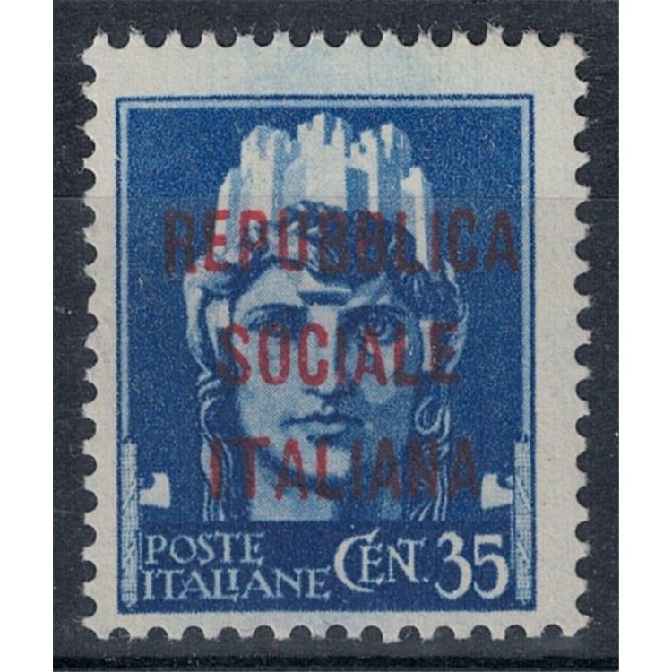 ITALIA RSI 1944 Saggio 35c Imperiale (soprast. testo in rosso) MH*