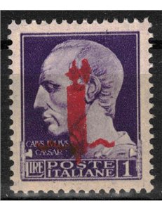 ITALIA RSI 1944 Saggio 1£ Imperiale (soprast. fascio in rosso) MNH** ©
