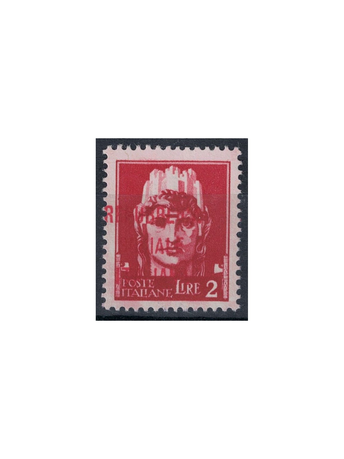 ITALIA RSI 1944 Saggio 2£ Imperiale (soprast. testo in rosso) MNH**