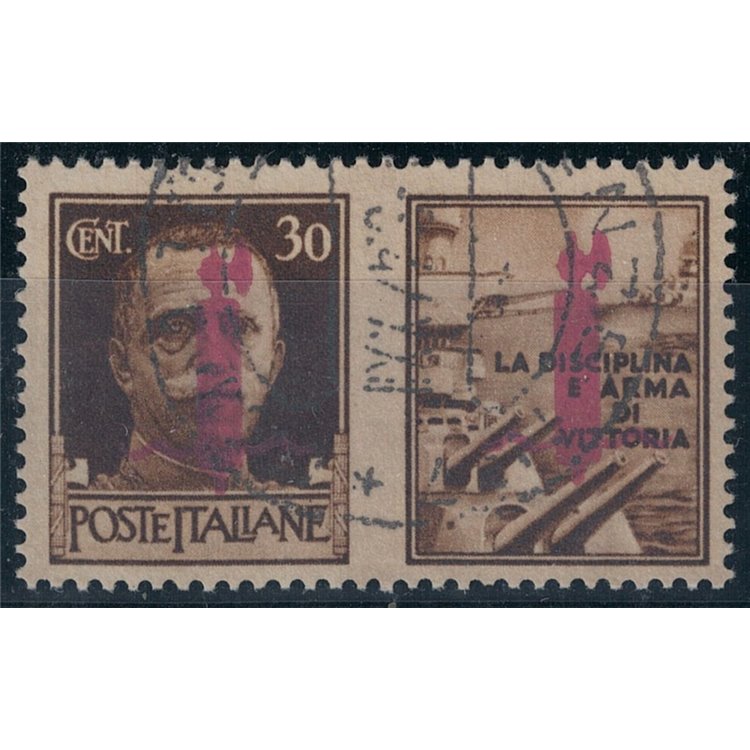 ITALIA RSI 1944 Propaganda di guerra 30c bruno (Firenze) us ©