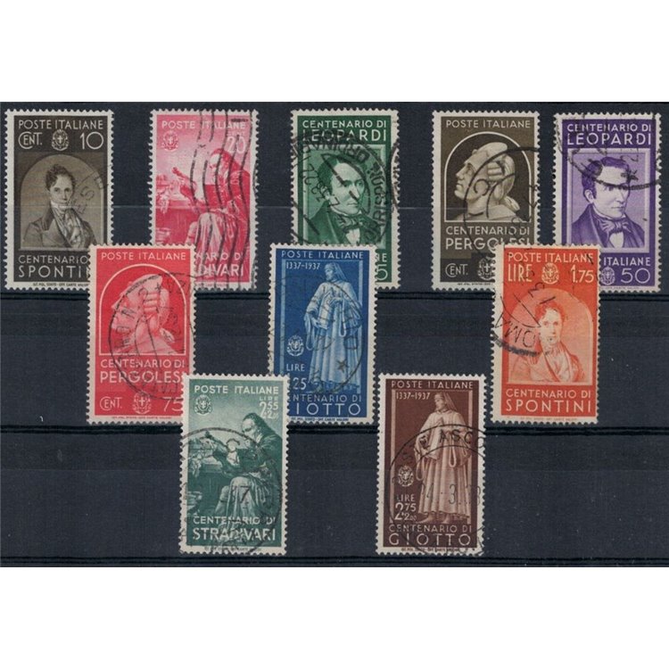 ITALIA REGNO 1937 Uomini illustri 10v us ©