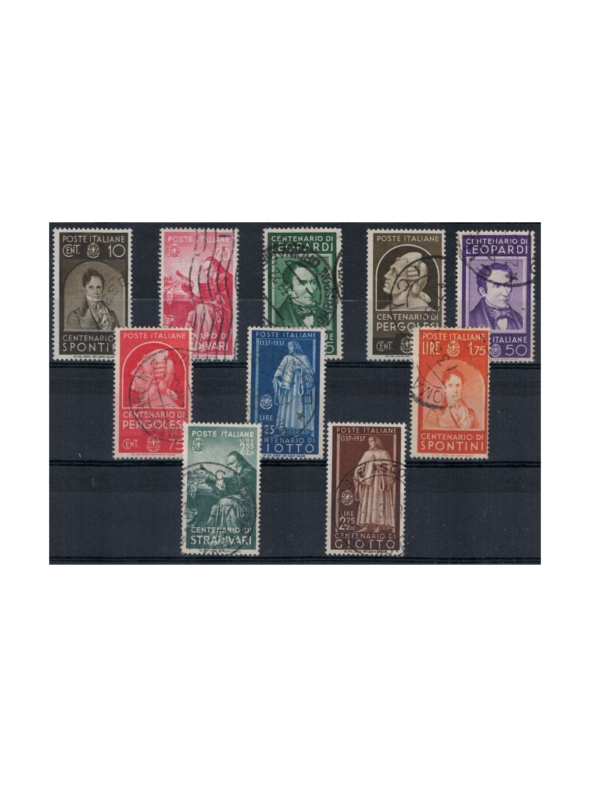 ITALY KINGDOM 1937 Famous men 10v used ©