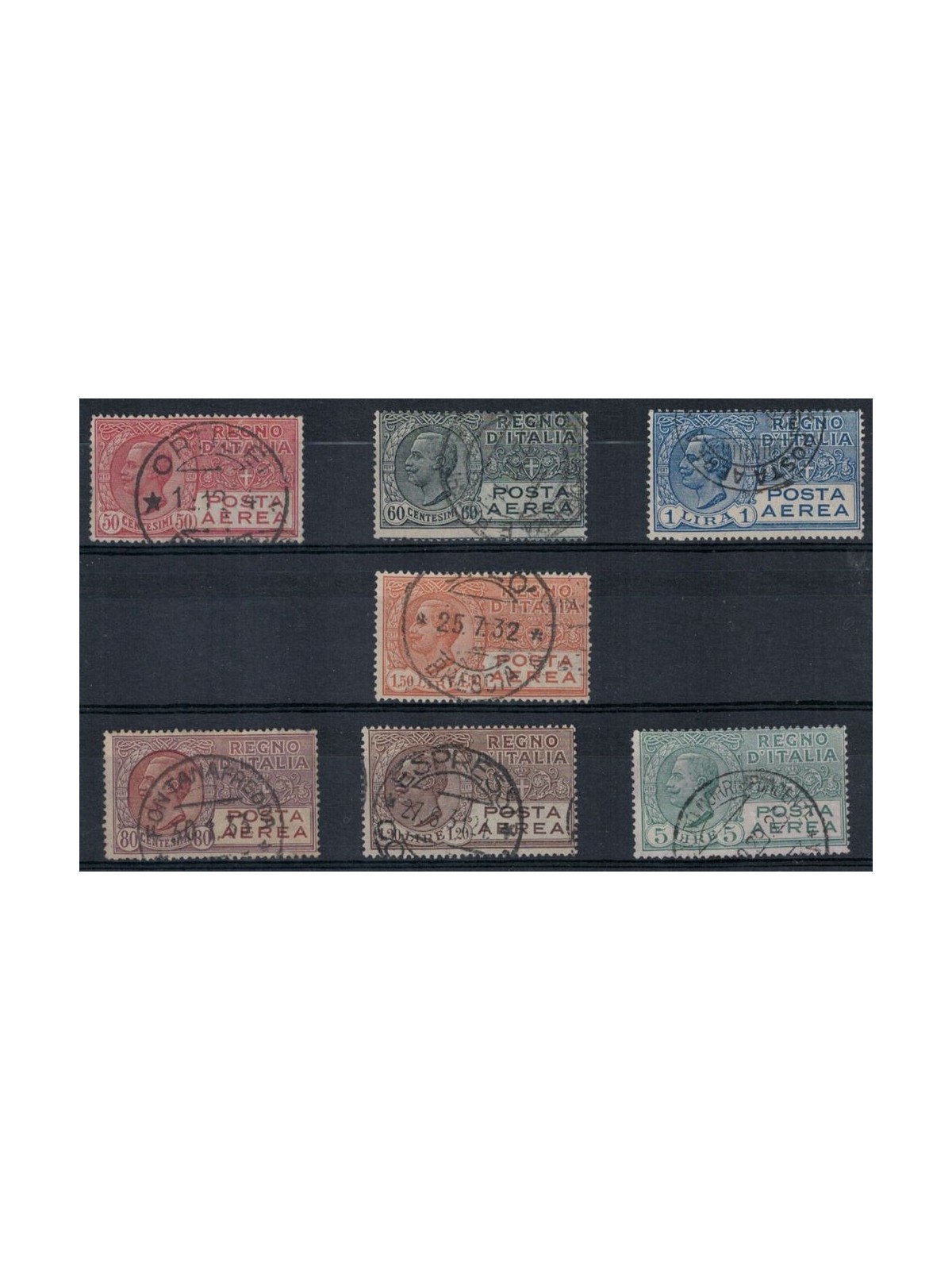 ITALIA REGNO 1926-28 Posta aerea tipo Leoni 7v us ©