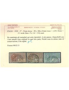 ITALIA REGNO 1926-28 Posta aerea tipo Leoni 7v us ©