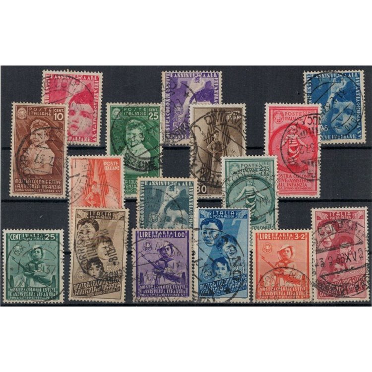ITALIA REGNO 1937 Colonie estive 16v us ©