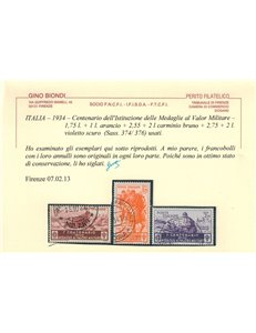 ITALIA REGNO 1934 Medaglie al valore 11v us ©