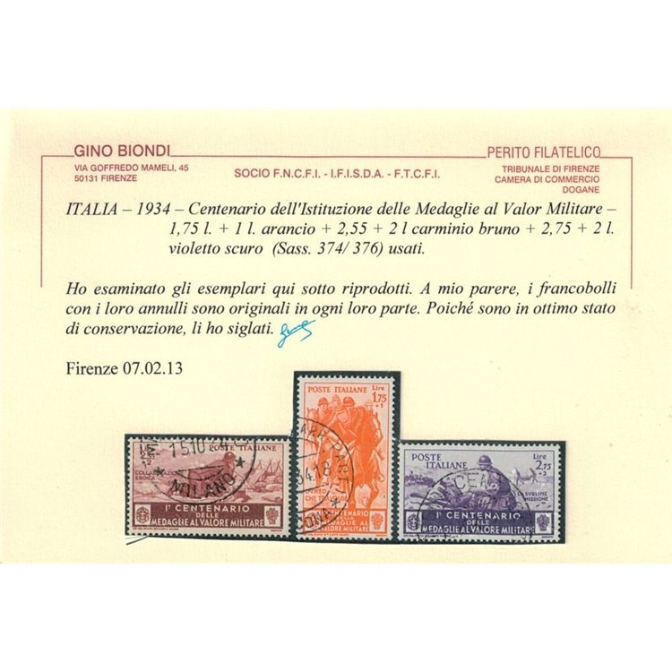 ITALIA REGNO 1934 Medaglie al valore 11v us ©