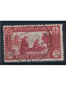 ITALY KINGDOM 1931 St. Anthony 75c carmine (perforation 12) used