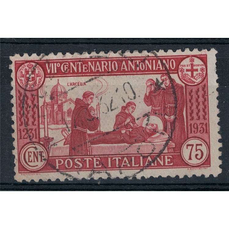 ITALY KINGDOM 1931 St. Anthony 75c carmine (perforation 12) used