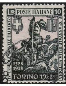 ITALY KINGDOM 1928 Emanuele Filiberto 10£ used