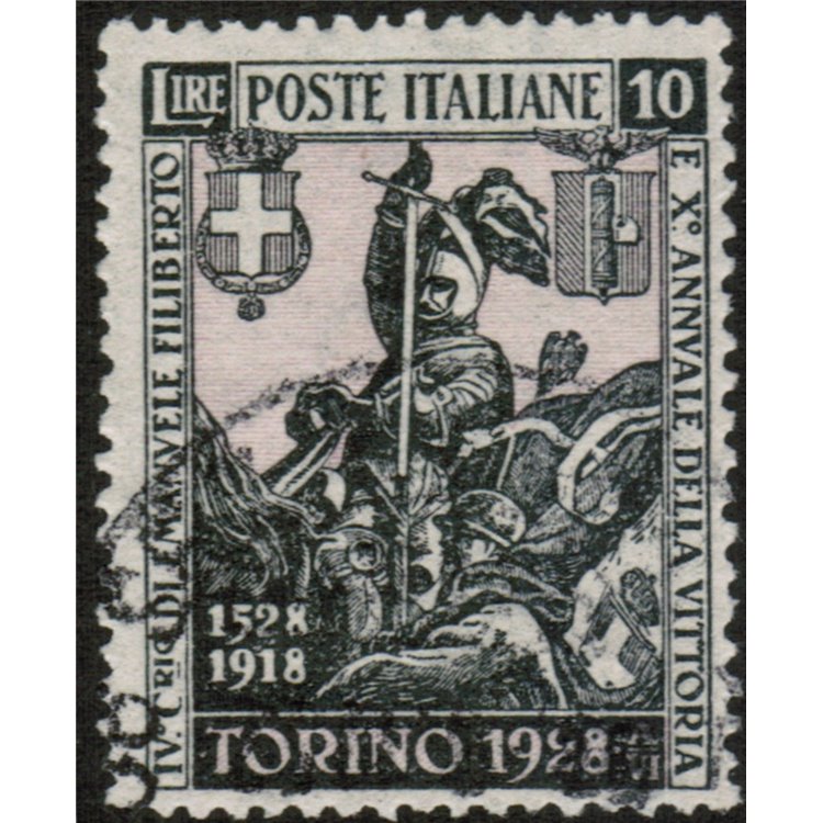 ITALY KINGDOM 1928 Emanuele Filiberto 10£ used