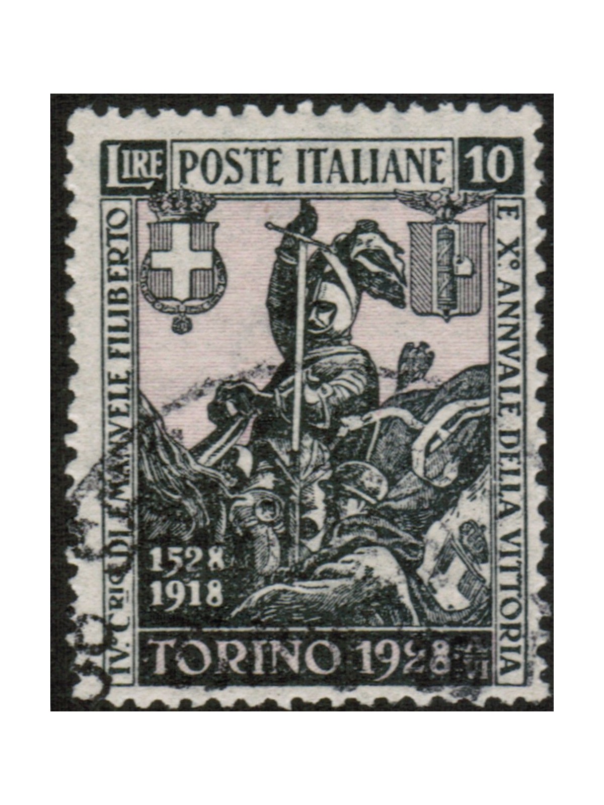 ITALY KINGDOM 1928 Emanuele Filiberto 10£ used