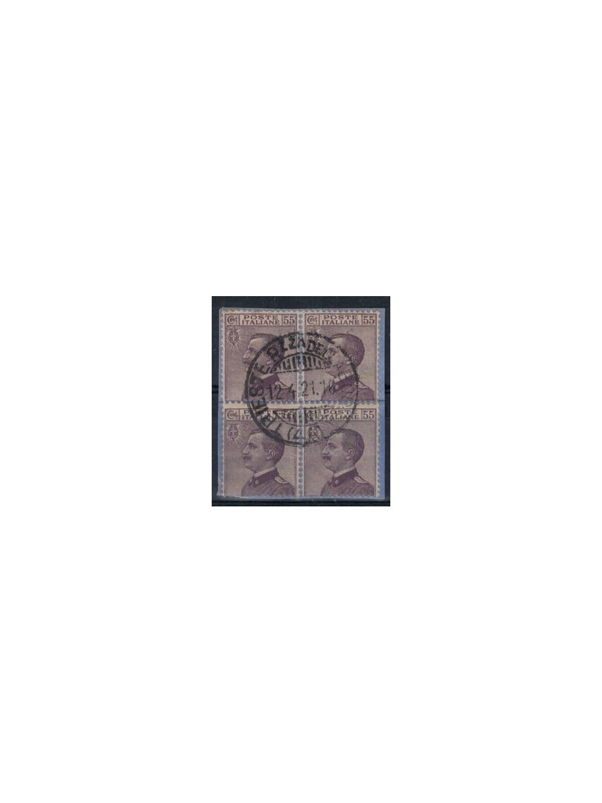 ITALY KINGDOM 1917-20 Michetti 55c violet in quartina used ©