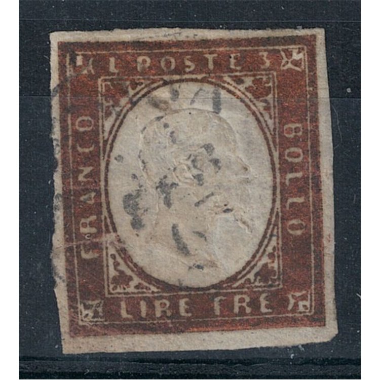 KINGDOM OF SARDINIA 1863 Effigy 3£ dark copper used ©