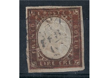 KINGDOM OF SARDINIA 1863 Effigy 3£ dark copper used ©