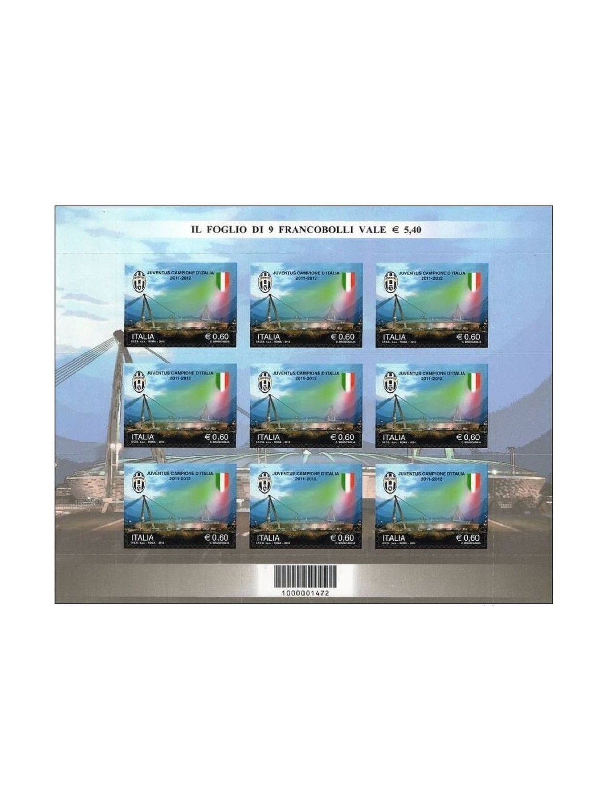 ITALIA 2012 Juventus campione d'Italia MF MNH**