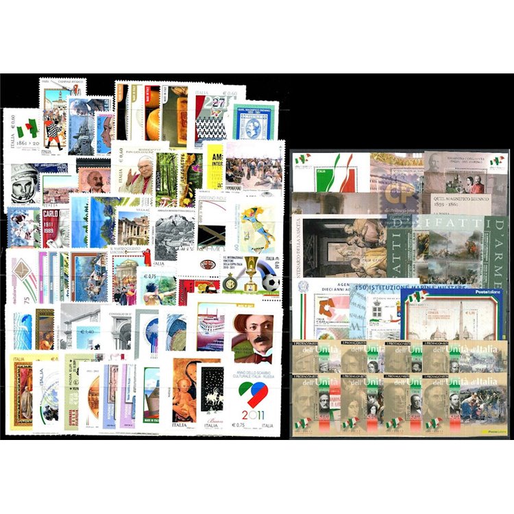 ITALIA 2011 Annata Completa 54v + 17 BF MNH**