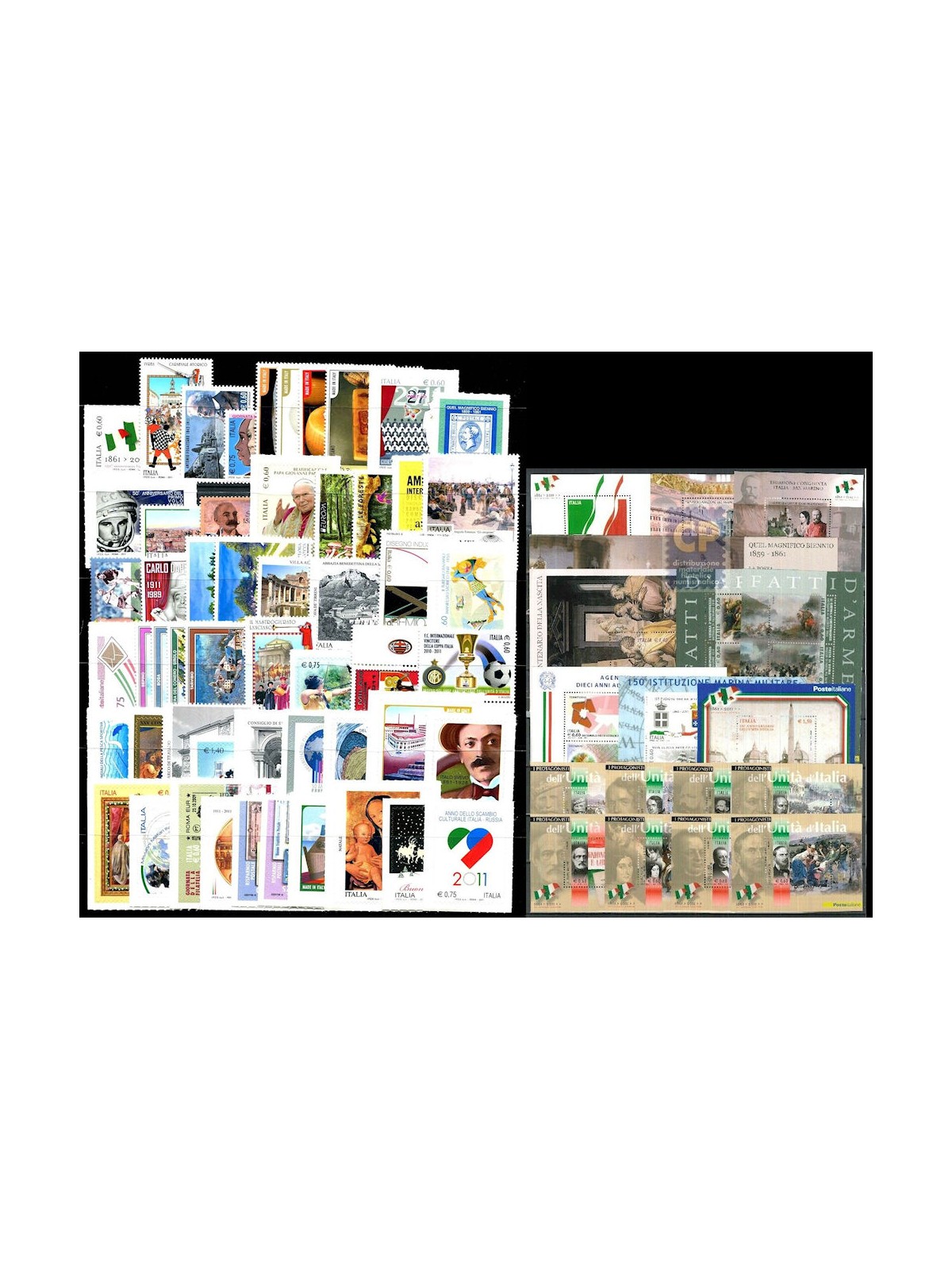 ITALIA 2011 Annata Completa 54v + 17 BF MNH**