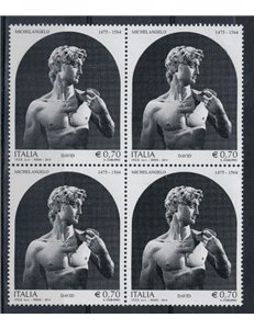 ITALIA 2014 Michelangelo in quartina MNH**