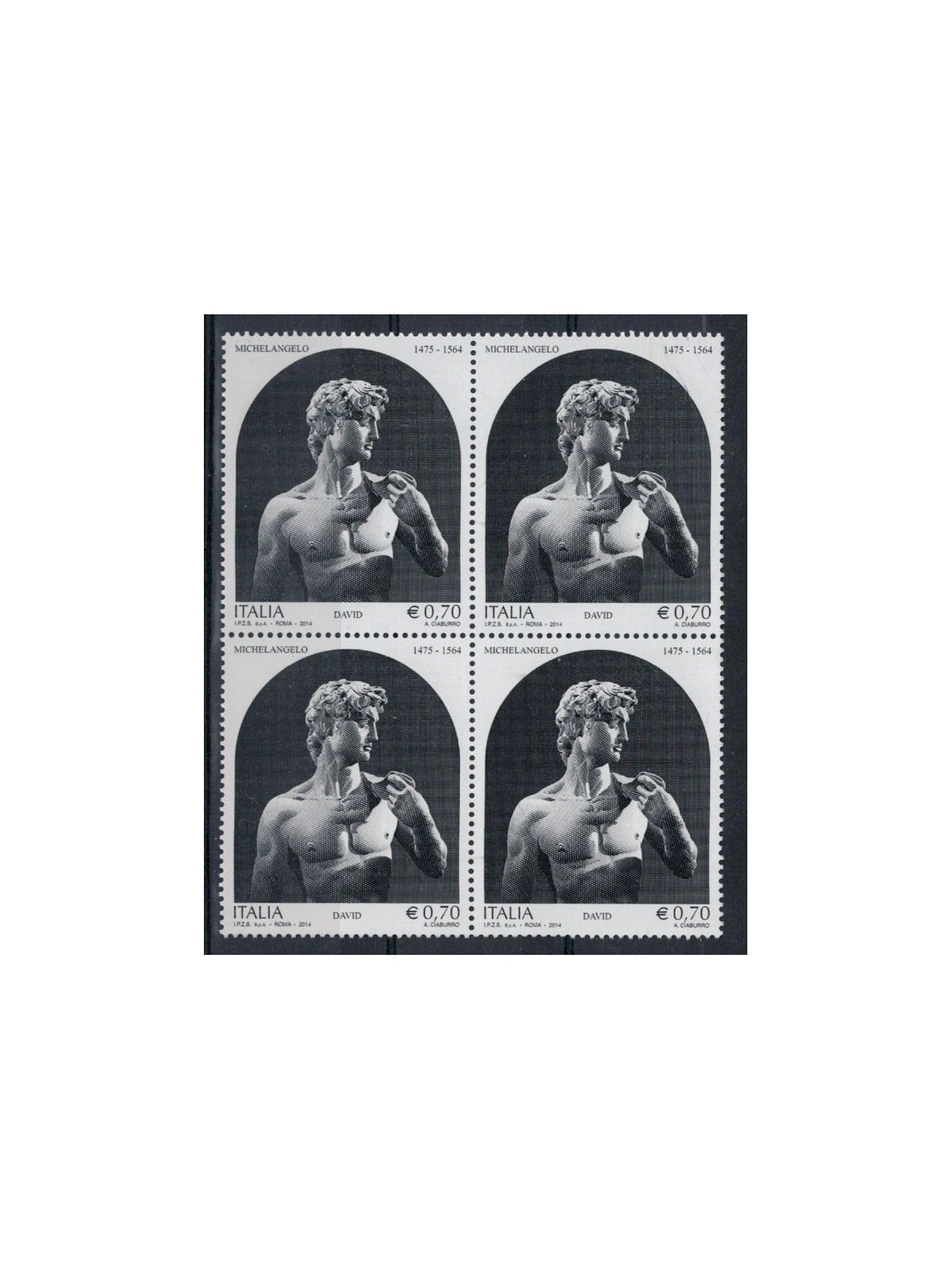 ITALY 2014 Michelangelo in quartet MNH**