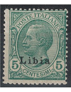 LIBIA 1912-17 5c verde MNH**