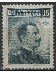 LIBIA 1912-17 15c grigio nero MH*