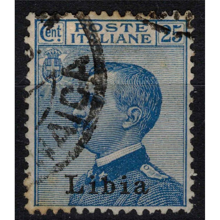 LIBYA 1912-17 25c light blue us