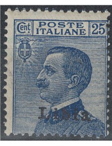 LIBYA 1912-17 25c light blue MNH**