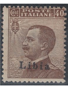 LIBYA 1912-17 40c brown MNH**